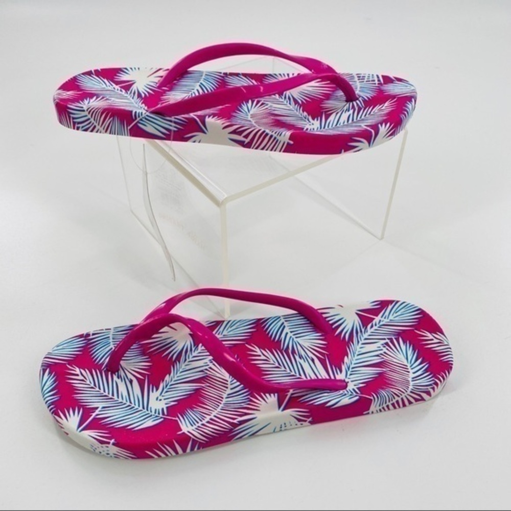 Palm Leaves Adult Slim Strap Flip Flops